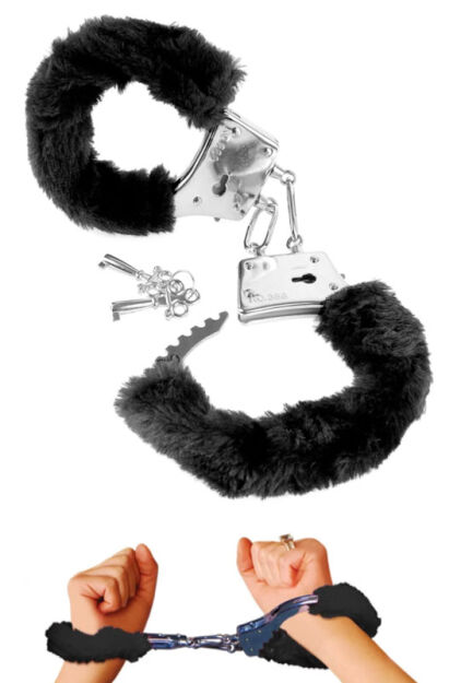 Kajdanki Fetish Fantasy Series Beginner'S Furry Cuffs Black Pipedream