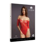Body Crotchless Rhinestone Teddy Red OS Le Desir - 6