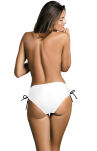 Cindy M-04 Bianco Figi kąpielowe czarne troczki - 3