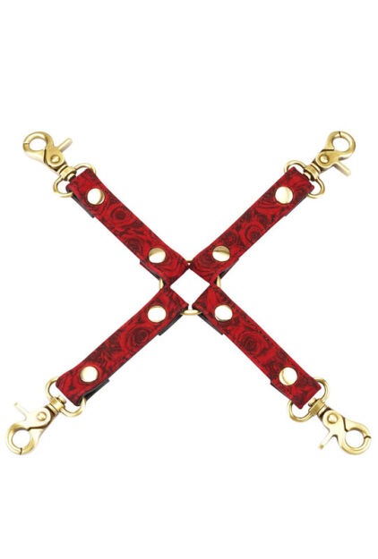 Uprząż Kinbaku Ukiyoe Red Rosy Leather Hogtie Liebe Seele