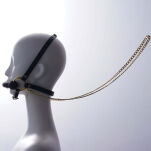 Knebel Leather Head Restraint Harness Mouth Gag With Leash UPKO - 3