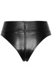 Figi F276 Snake wetlook panty with zipper S Noir Handmade - 6