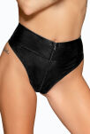 Figi F276 Snake wetlook panty with zipper S Noir Handmade - 2