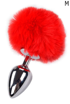 Korek Analny Z Ogonkiem Metal Anal Fluffy Plug Red M Alive