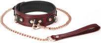 Liebe Seele obróżka ze smyczą Wine Red Collar and Leash - 2