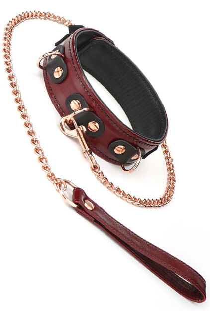Liebe Seele obróżka ze smyczą Wine Red Collar and Leash