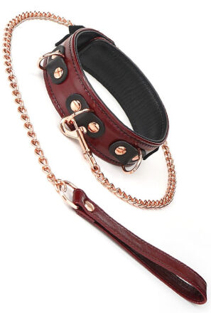 Liebe Seele obróżka ze smyczą Wine Red Collar and Leash