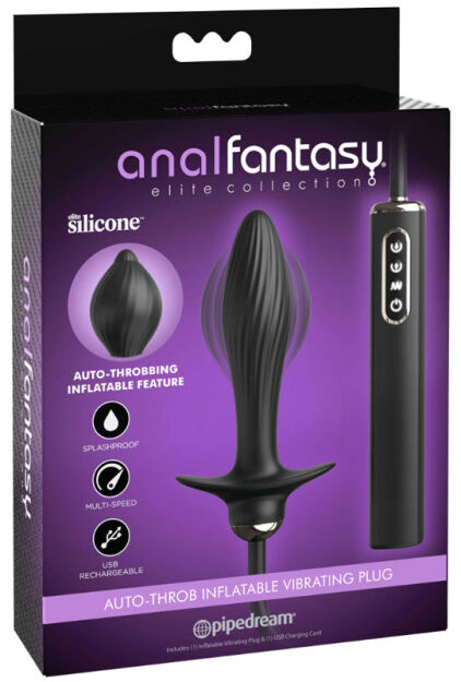 Koraliki Analne Auto-Throb Inflatable Vibrating Plug Pipedream