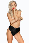 Figi F276 Snake wetlook panty with zipper XL Noir Handmade - 3