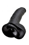 9' Cock With Balls Black Dildo Z Jądrami Czarne 23Cm King Cock - 3
