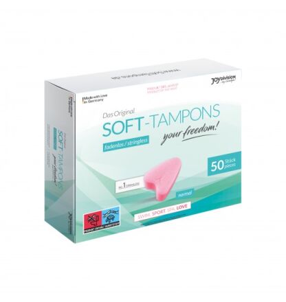 Opakowanie Zbiorcze Tamponów Bezsznurkowych Soft-Tampons Normal Box Of 50 JoyDivision