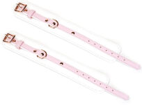 Kajdanki White & Pink Fairy Goat Leather Ankle Cuffs Liebe Seele - 3
