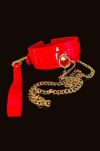 Obróżka ze smyczą O-Ring Collar + Leash Red/Gold Kinky Diva - 2