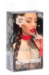 Obróżka ze smyczą O-Ring Collar + Leash Red/Gold Kinky Diva - 4