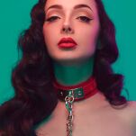 Obroża ze smyczą VEGAS High Gloss O-Ring Collar + Leash Kinky Diva - 10