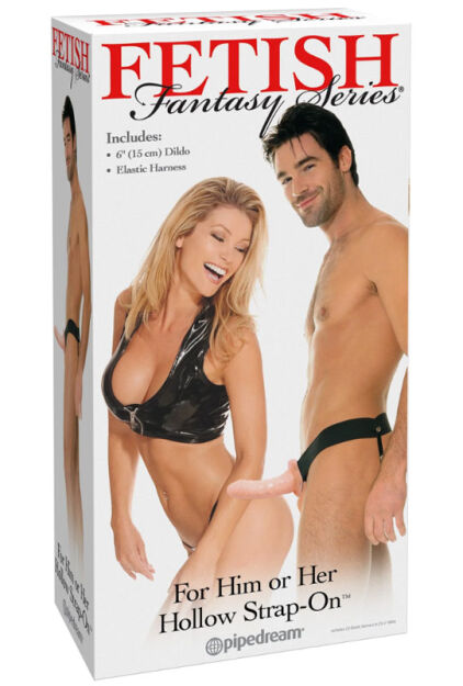 Uprząż z dildo For Him or Her Vibrating Hollow Strap-On Light FFS