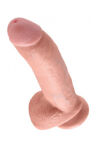 9' Cock With Balls Flesh Dildo Z Jądrami Cieliste 23Cm King Cock - 4