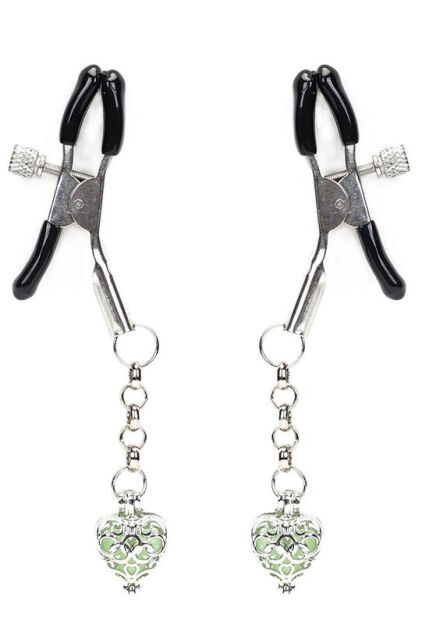 Klamerki Na Sutki Glow-In-Dark Nipple Clamps Liebe Seele zielone