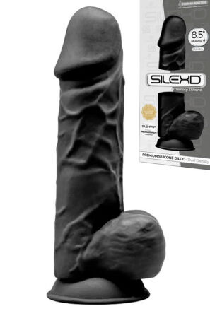 Silikonowe Dildo Model 1 21,5 Cm Black Silexd