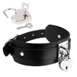 Kinky Diva obróżka z kłódką Heart Lock & Key Collar Black/Silver - 5
