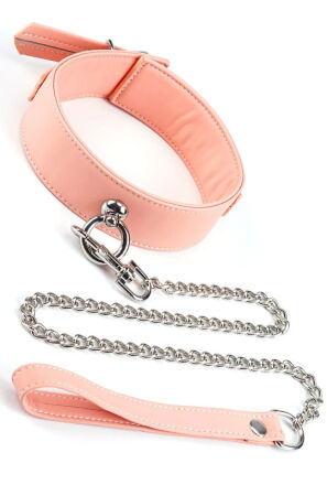 Liebe Seele obróżka Pink Organosilicon Collar with Leash
