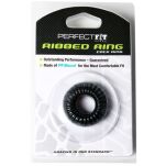 Pierścień Erekcyjny Ribbed Ring Black Perfect Fit - 4