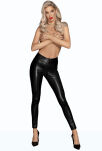 Legginsy F274 Snake wetlook leggings with zipper L Noir Handmade - 4