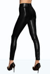 Legginsy F274 Snake wetlook leggings with zipper L Noir Handmade - 2