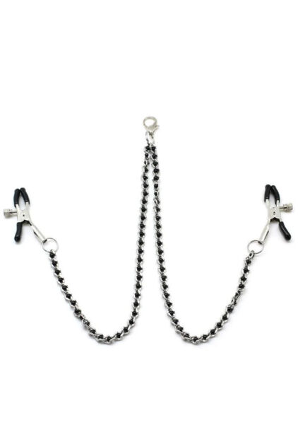 Klamerki Na Sutki Black Beads Chains & Nipple Clamps Liebe Seele