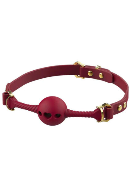 Czerwony Knebel Middle Heart-Shaped Breathable Mouth Gag UPKO