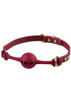 Czerwony Knebel Middle Heart-Shaped Breathable Mouth Gag UPKO