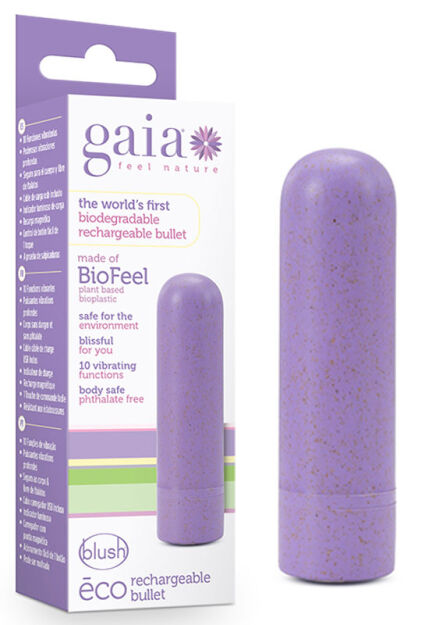 Wibrator Blush Gaia Eco Bullet Rechargeable Lilac Blush