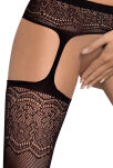 S207 Garter Stockings Czarne S/M/L Obsessive - 3