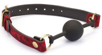Kinbaku Ukiyoe Bal Gag With Red Rosy Leather Straps Liebe Seele - 2