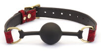 Liebe Seele Kinbaku Ukiyoe Bal Gag with Red Rosy Leather Straps - 3