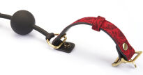 Kinbaku Ukiyoe Bal Gag With Red Rosy Leather Straps Liebe Seele - 4