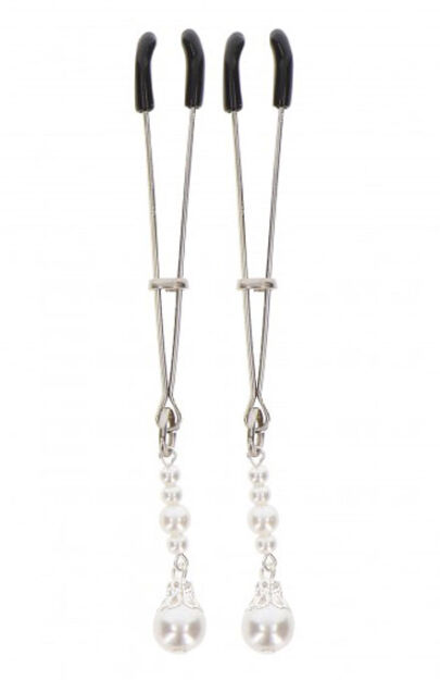 Zaciski Na Sutki Tweezers With Pearls Silver Taboom
