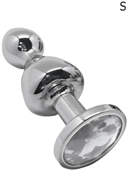 Korek analny Lollypop Double Ball Metal Plug S White Wooomy