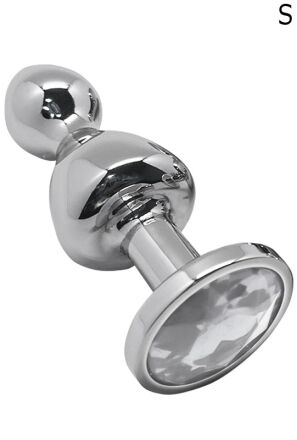Korek analny Lollypop Double Ball Metal Plug S White Wooomy