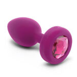 Korek Analny Vibrating Jewel Plug S/M Fuchsia b-Vibe - 3