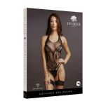 Body Crotchless Rhinestone Halter Teddy Black Le Desir - 6