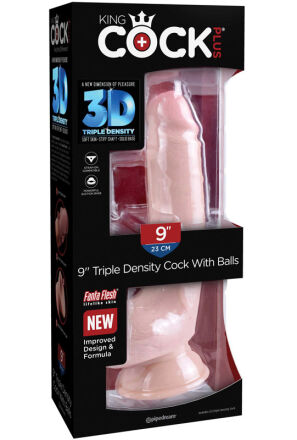 Dildo 23 Cm King Cock Plus Triple Density Cock With Balls Light Pipedream