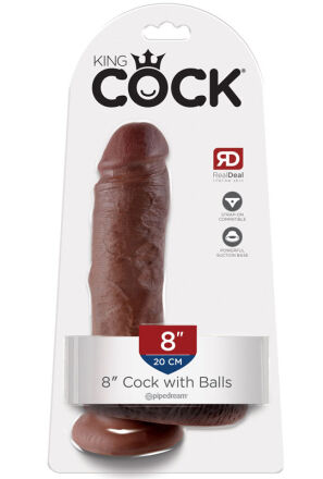 Dildo 20Cm King Cock With Balls Brown Pipedream
