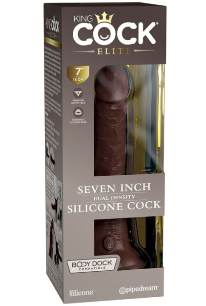 Dildo 18Cm King Cock Elite Dual Density Cock Brown Pipedream