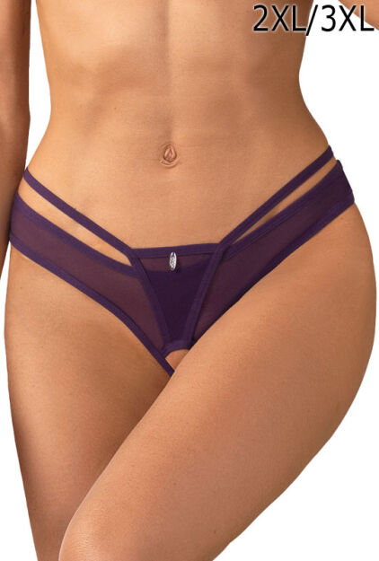 Stringi otwarte fioletowe Vibres 2XL/3XL Obsessive