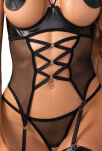 Dominna gorset i stringi otwarte L/XL Obsessive - 5