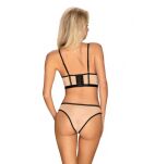 Beżowy, Błyszczący Top Z Majtkami Nudelia Nude L/Xl Obsessive - 2