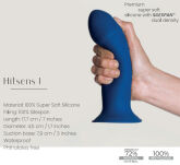 Silikonowe Dildo Premium Hitsens Model 1 Blue Adrien Lastic - 5
