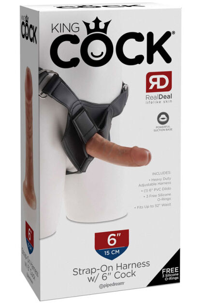 Uprząż Z Dildo 15Cm King Cock Strap On Harness With 6