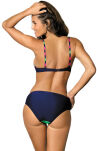 Tamara M-399 Blu Scuro-Blight Green-Rosa Shocking Kostium kąpielowy - 3